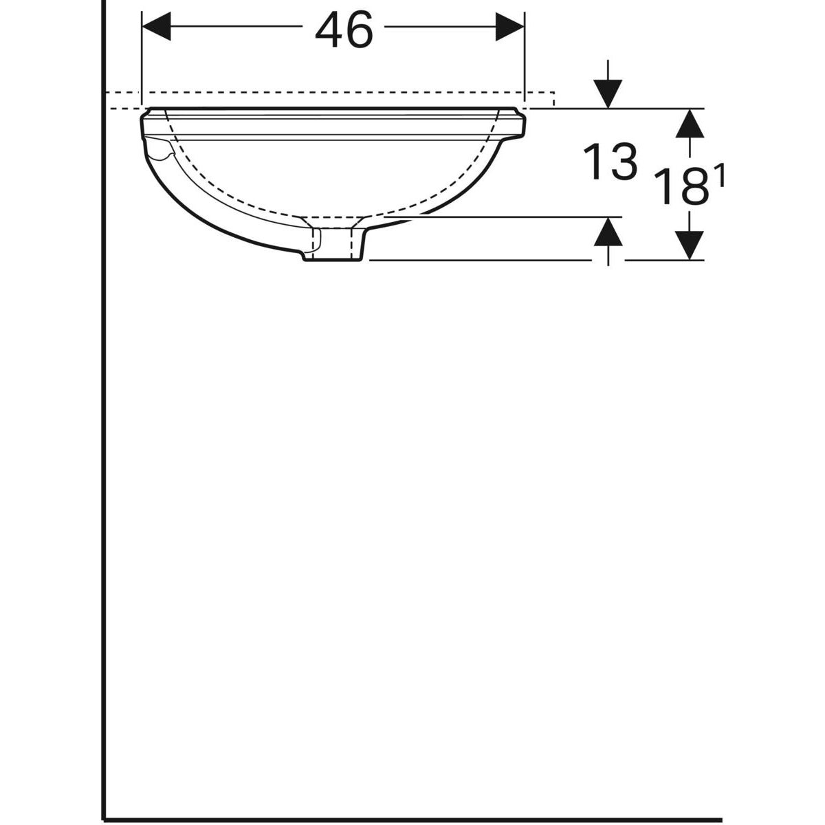 Geberit 500 753 01 2 VARIFORM Lavabo Ovale Sottopiano Da Incasso L 56