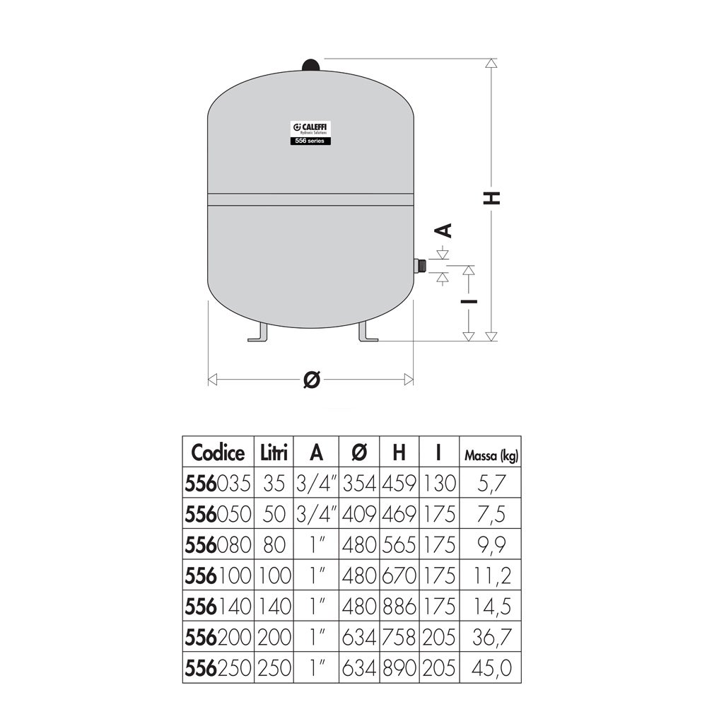 Caleffi 556050 Vaso Di Espansione 50 L Saldato Per Impianti Di