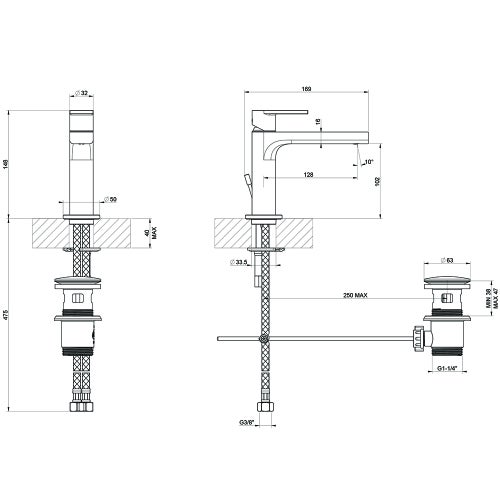 Gessi Via Manzoni Miscelatore Lavabo H Cm Con Scarico E