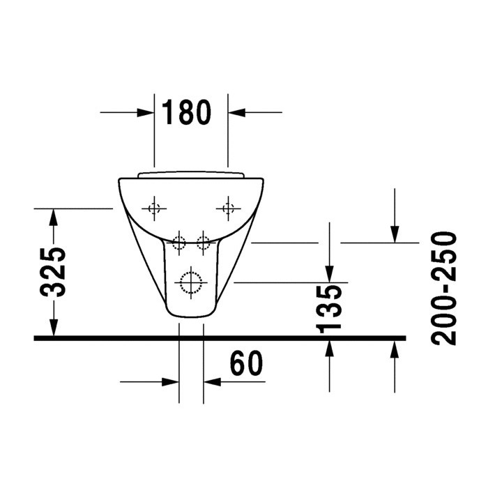 Duravit D Code Bidet Sospeso Compact Monoforo Con