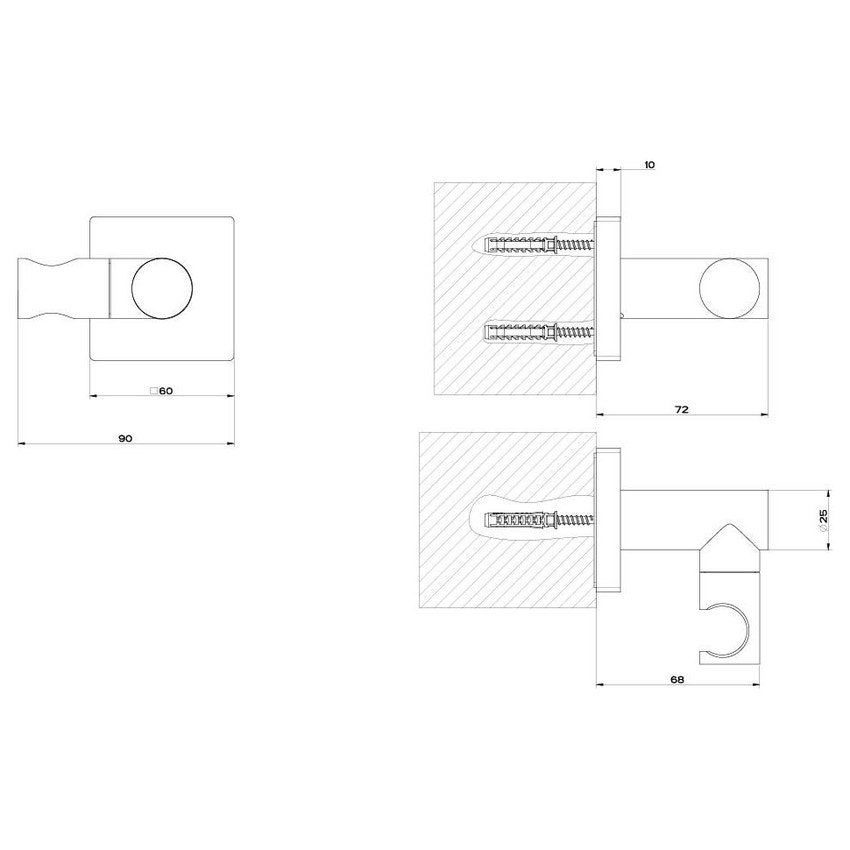 Gessi 47360 031 EMPORIO SHOWER Supporto Duplex Orientabile Per Doccetta