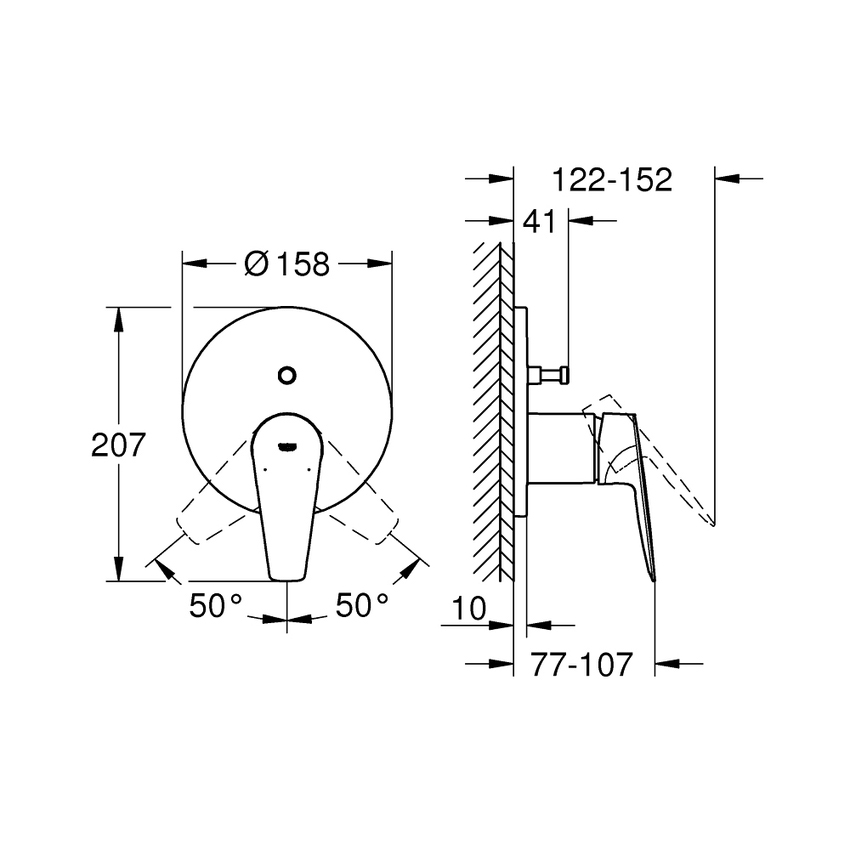 Grohe 24162001 BAUEDGE Miscelatore Monocomando A Incasso Per Doccia A