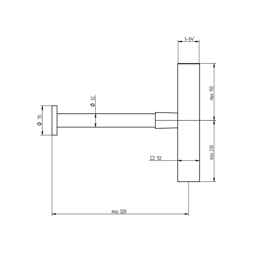 Bellosta 01 6533 Sifone Quadro Per Lavabo Attacco 1 1 4 Finitura