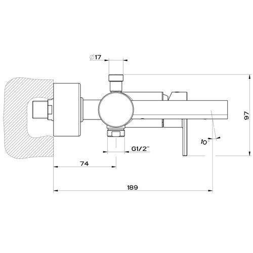 Gessi 38613 031 VIA MANZONI Miscelatore Esterno Vasca Con Deviatore