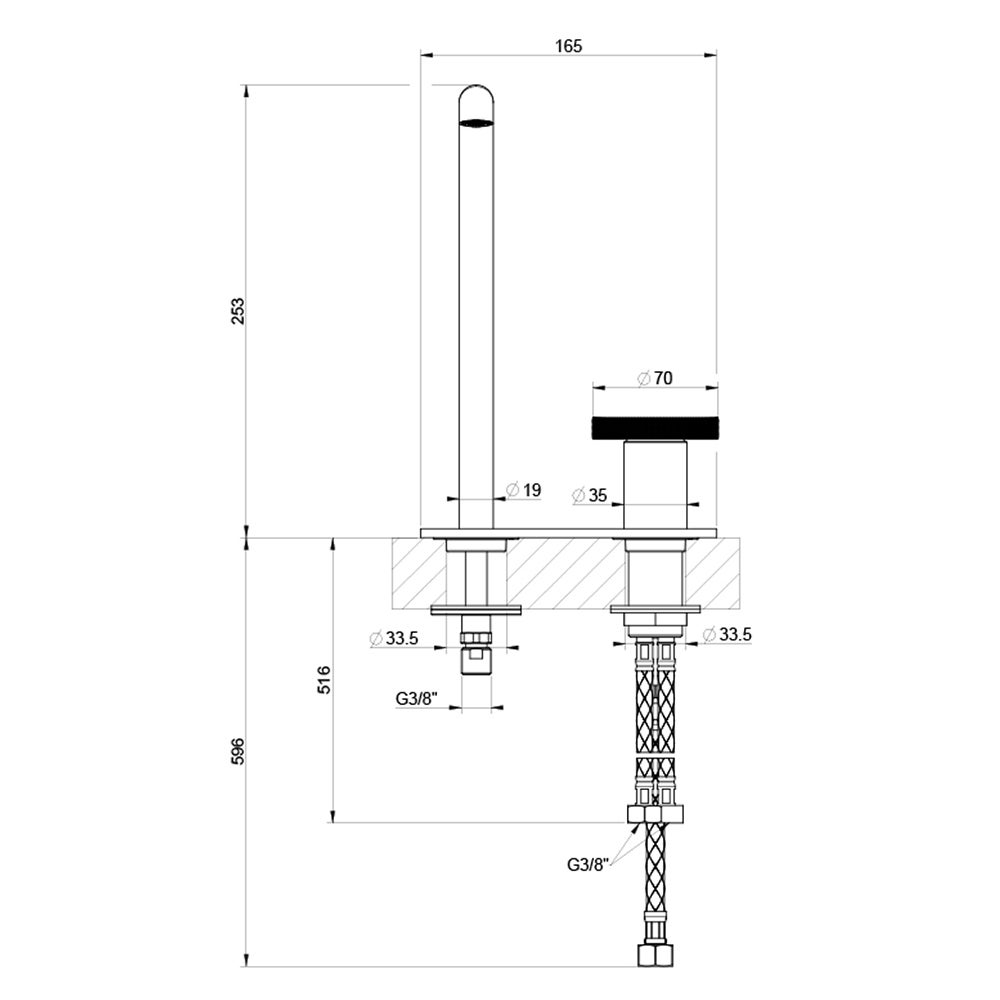 Gessi Anello Miscelatore Lavabo H Cm Con Scarico E Flessibili Di Collegamento