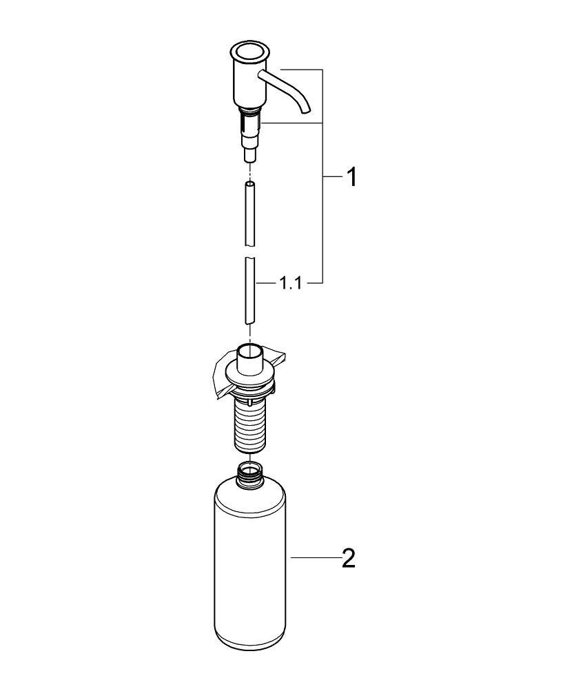 Set Grohe: Dispenser Sapone Con Supporto Essentials Cromo 40448001 + Gancio Baucosmopolitan Neutral 40461001