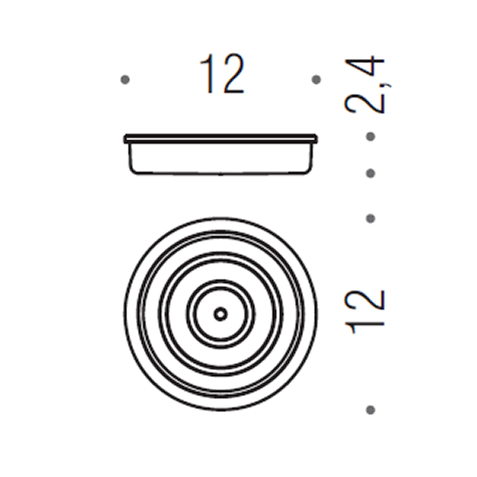 Colombo design over b7001vss porta sapone a muro in vetro acidato