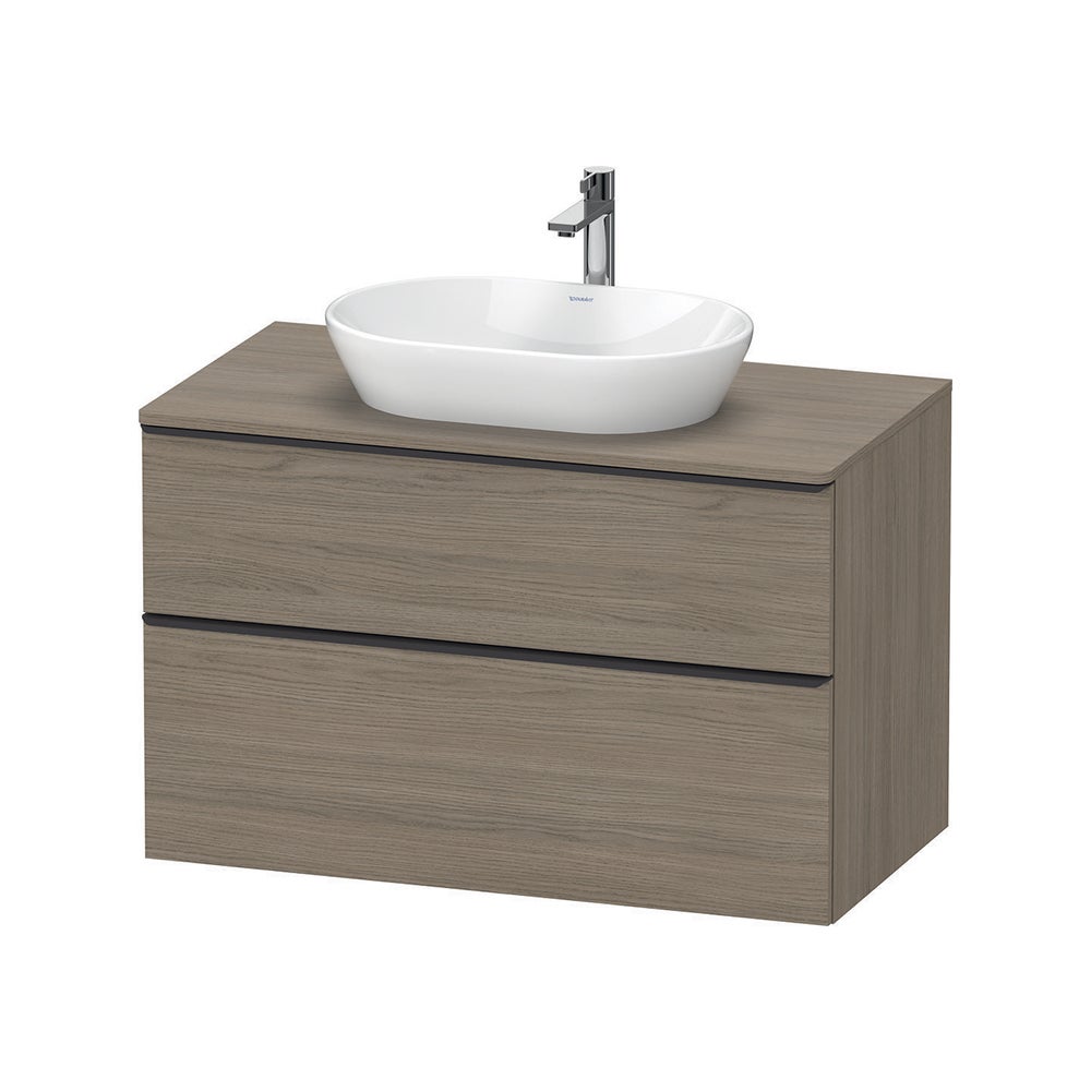 Duravit DE496803535 D-NEO base sottolavabo sospesa L.100 cm, con 1 cassetto  e 1 elemento estraibile, cassetto superiore con scasso per il sifone e  coprisifone, 1 consolle con un taglio per lavabo, finitura rovere terra