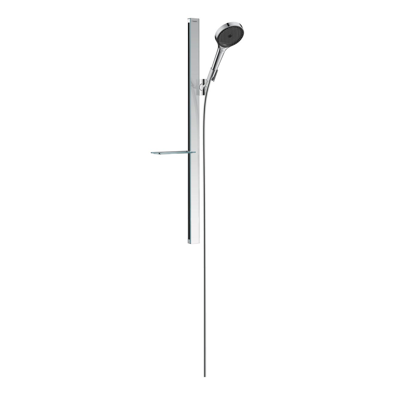 Hansgrohe 27671000 RAINFINITY set doccia 130, 3 jet, con asta doccia 90 cm  e mensola porta sapone, finitura cromo