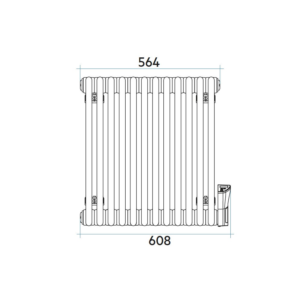 Irsap TESI3 EH-600-12 TESI3 EH radiatore elettrico, 12 elementi, H.60,2  L.60,8 P.10,1 cm, verticale, colore bianco - RT306001201IRH1N01