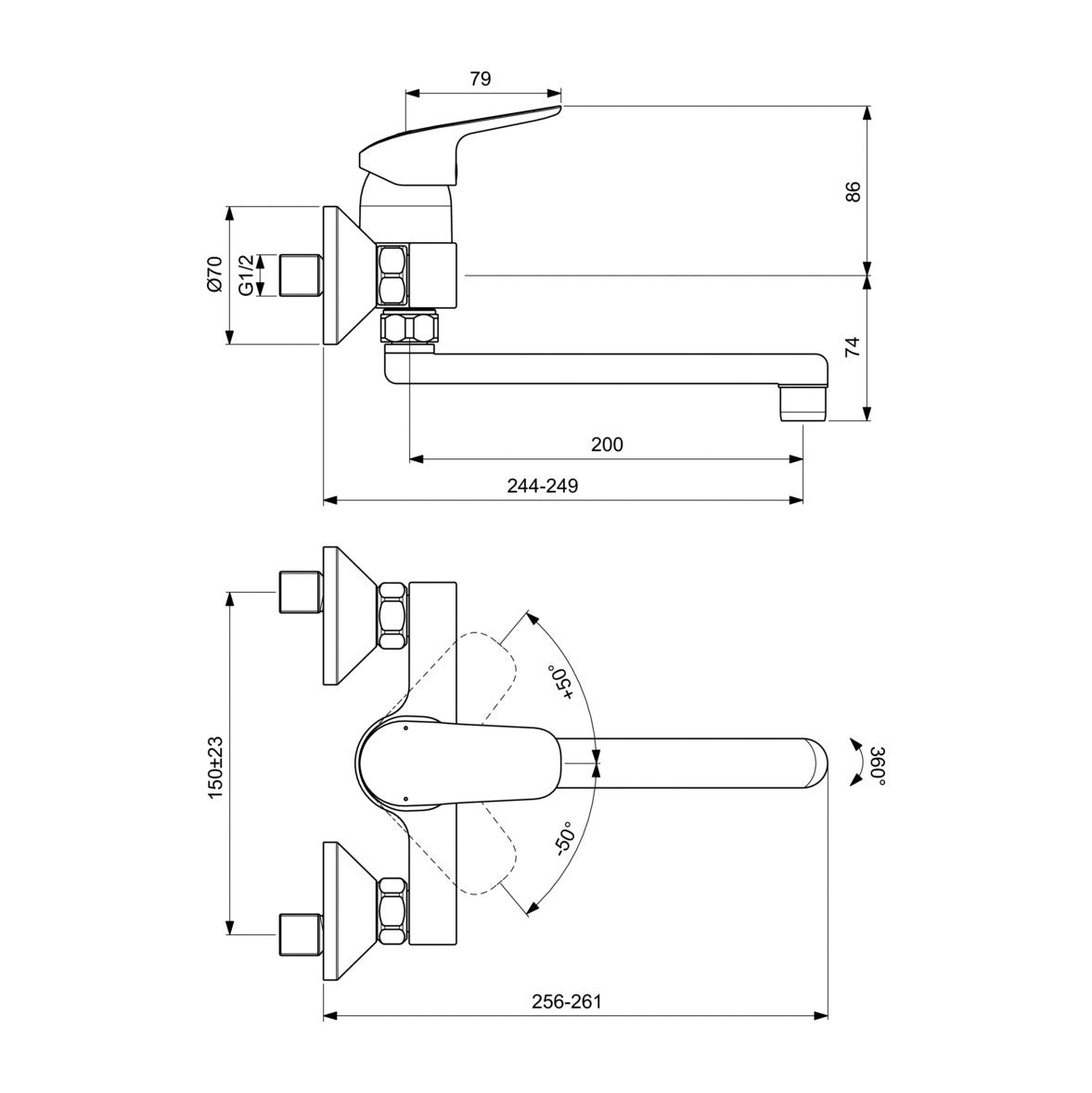 Miscelatore Monocomando Per Lavello Ceramica Dolomite - Bocca Alta Tubolare Cromata, Con Flessibili Acciaio - Foto 11