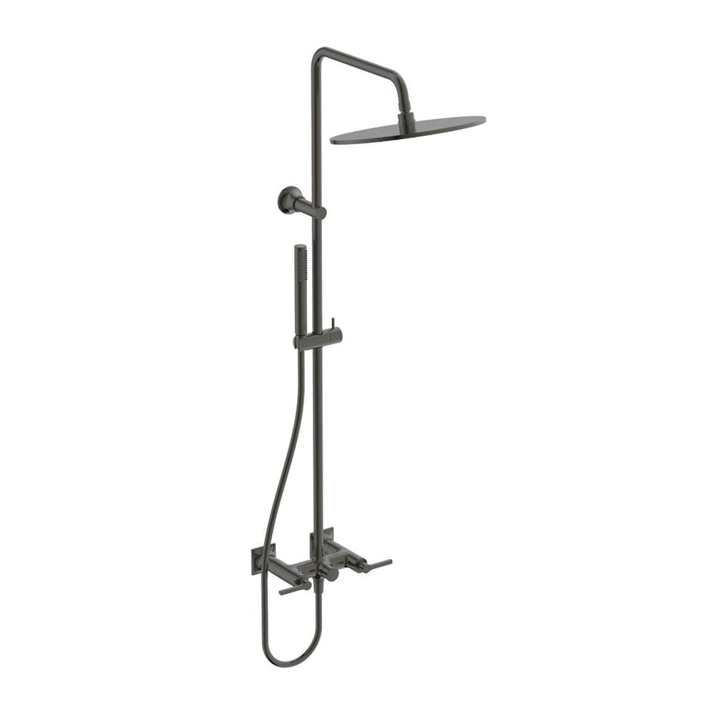 Ideal Standard BD159A5 JOY NEO colonna doccia meccanica, con miscelatore a  due leve, deviatore, maniglie lineari, soffione Ø 30 cm, doccetta e tubo  flessibile, finitura magnetic grey