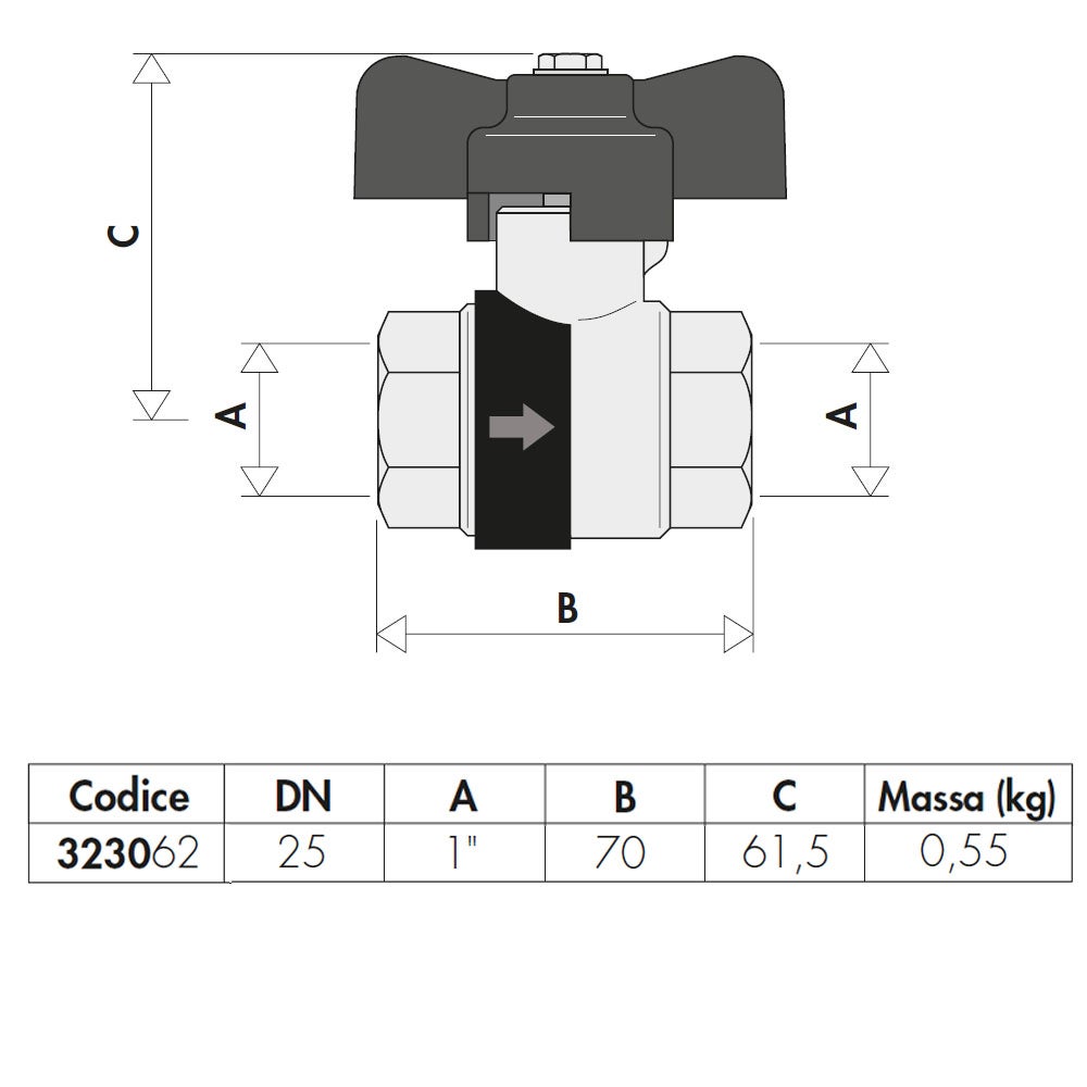 Valvola A Sfera Caleffi 327400 1/2"F Con Ritegno BALLSTOP