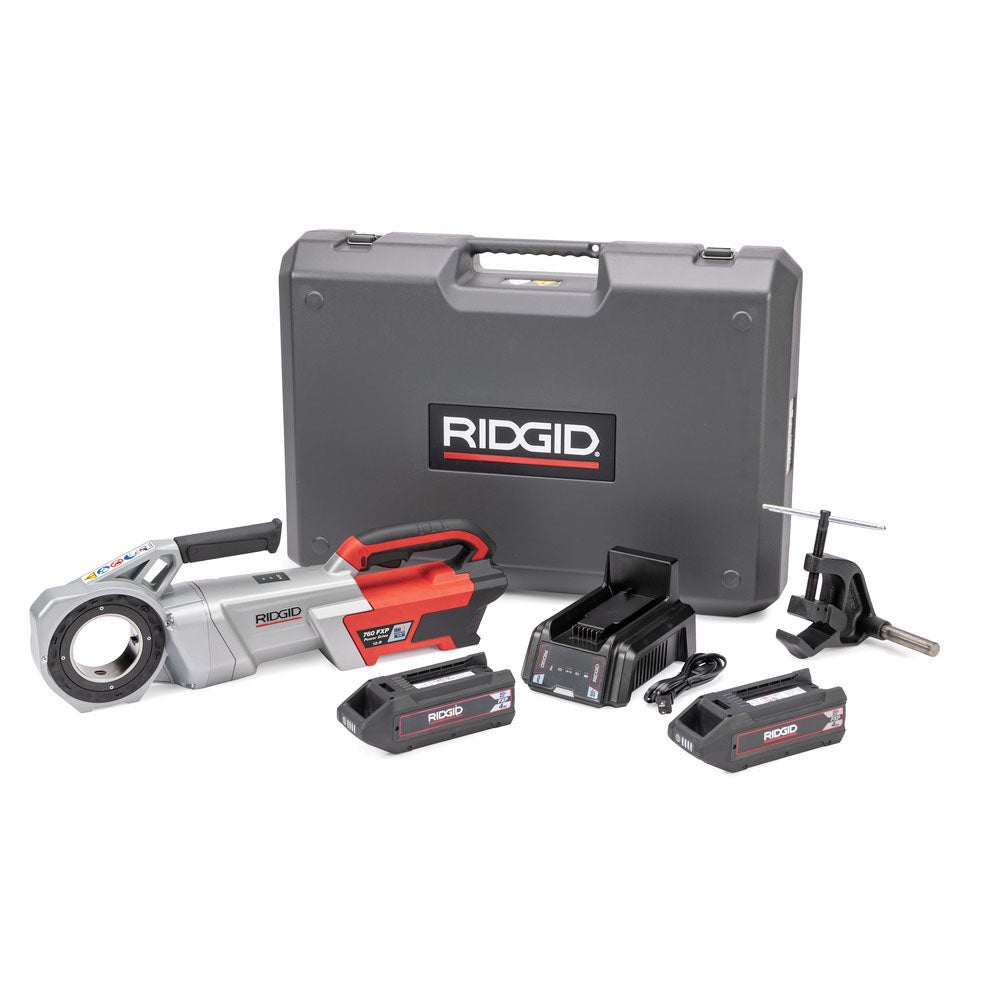 Ridgid 12881 300CA Filettatrice completa 230 V a lubrificazione manuale,  capacità 1/8-2, dotata di testa portapettini 815A, set di pettini da  1/2-3/4 e 1-2, tagliatubo, carrello con leva, cavalletto e oliatore