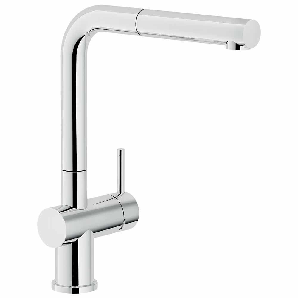 Rubinetto Cucina EISL A Bassa Pressione - Girevole 360°, Per Lavello Doppio, Cromato, Con 3 Tubi Flessibili