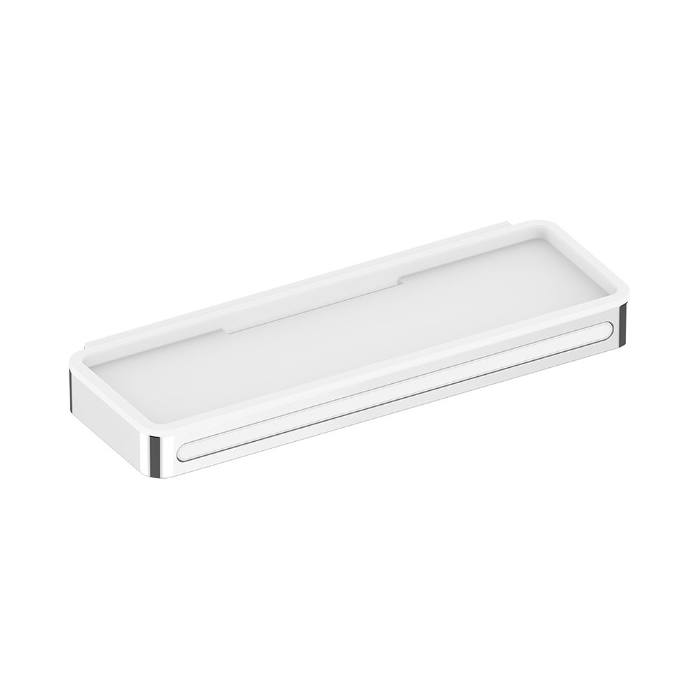 Keuco 14959010051 PLAN cestino doccia composto da supporto in metallo  finitura cromo, bacinella estraibile in plastica, colore bianco