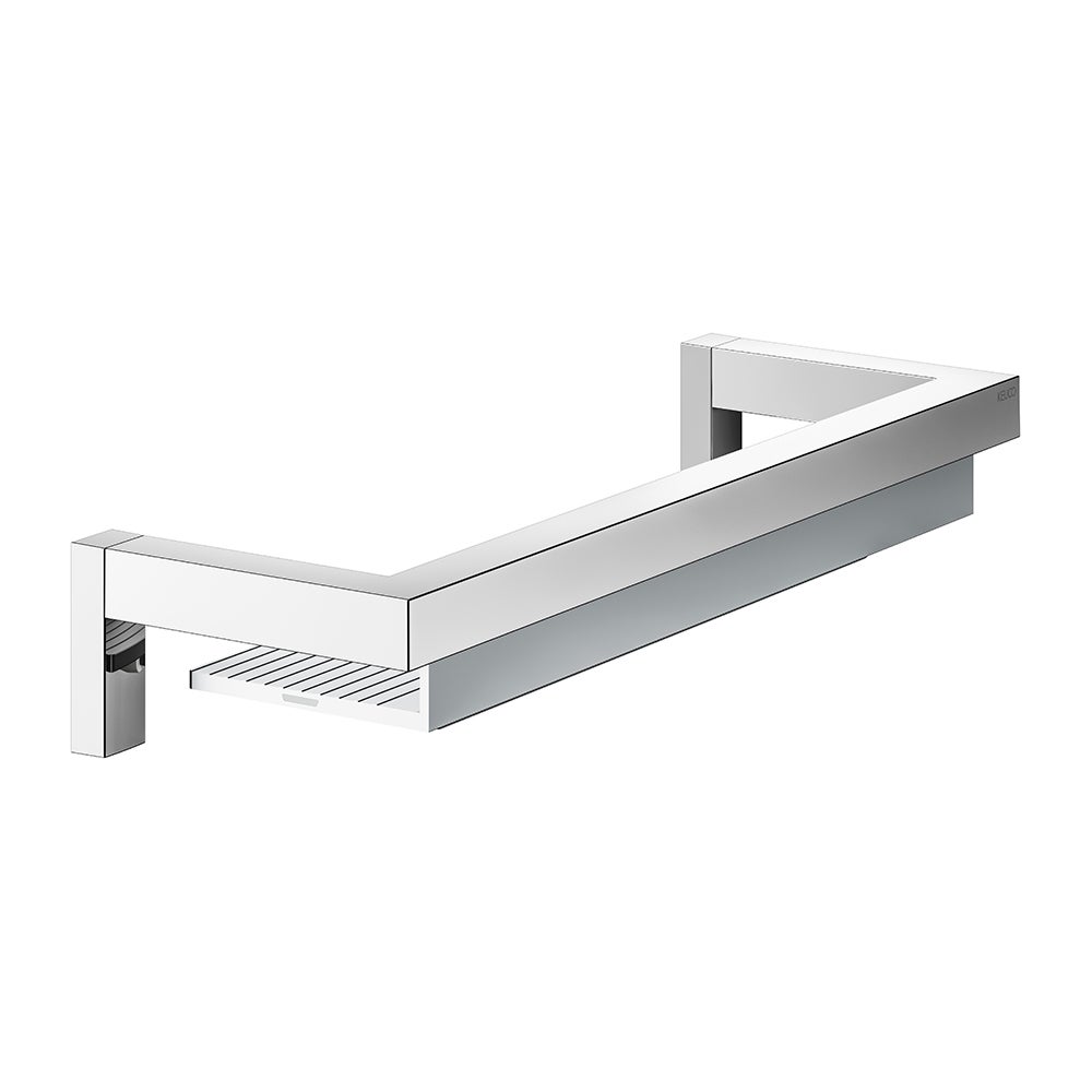 Keuco 11557170100 Mensola angolare per doccia, finitura alluminio  anodizzato argento e tergivetro incluso colore bianco