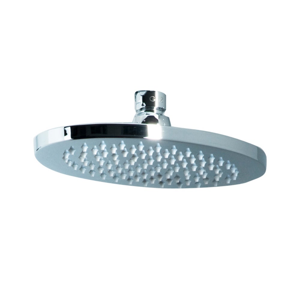 Soffione Doccia Ovale Bianco/Cromato - 35x15 Cm, Anti-Calcare, Massaggio Pioggia Rilassante