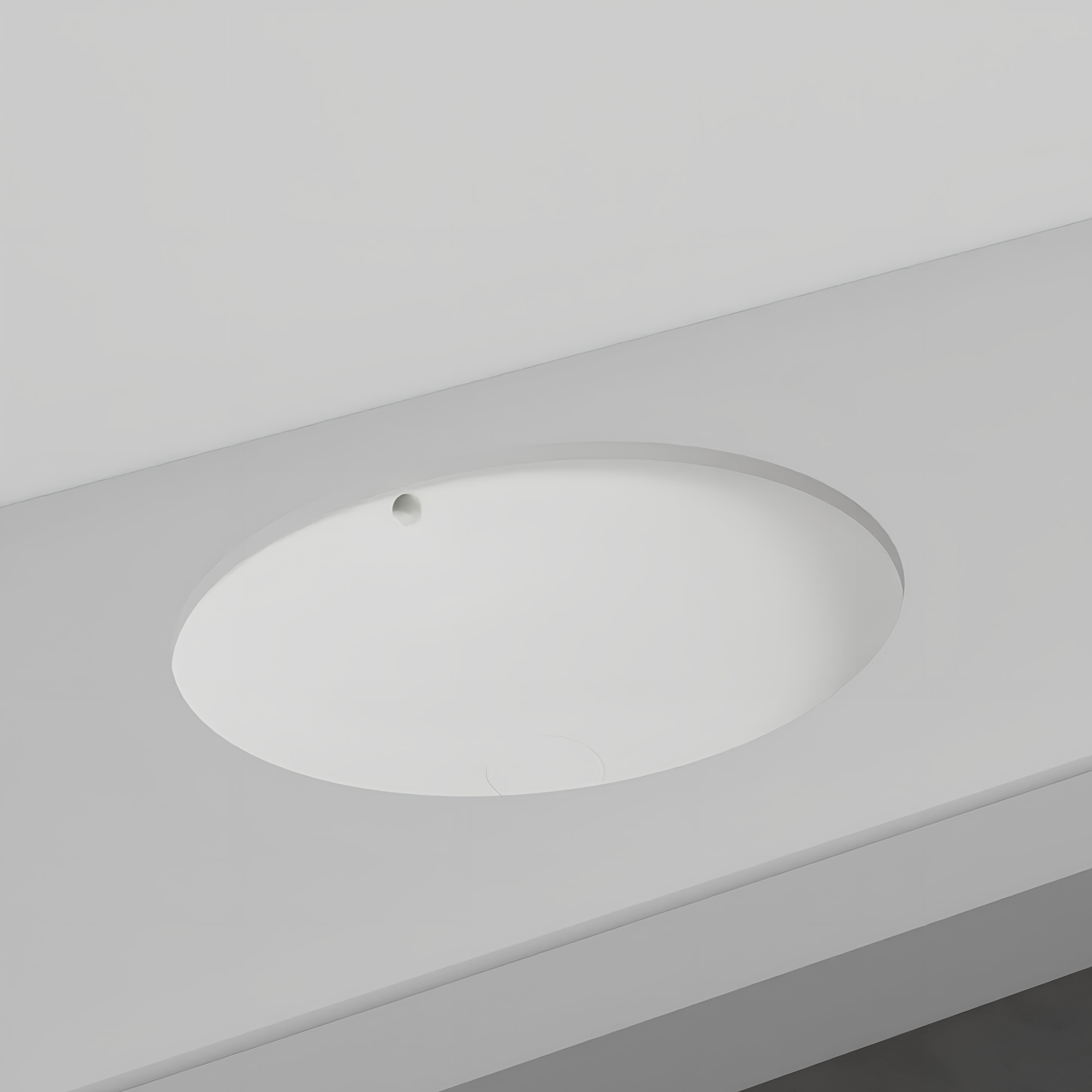 Lavabo Sottopiano Ovale Dcolora – 45,7 X 38,1 Cm, Bianco, Design Elegante Per Bagno Moderno