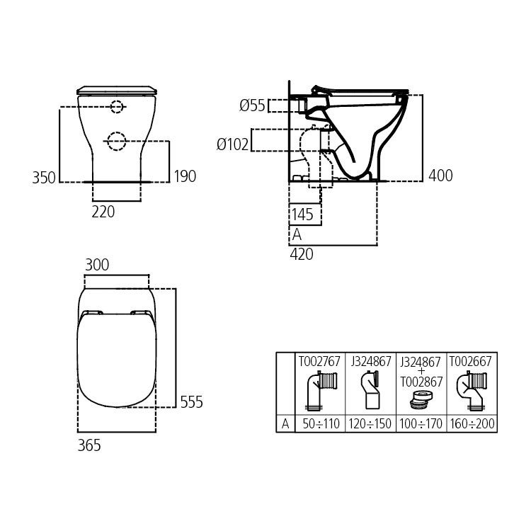 Ideal Standard T Tesi Vaso Filo Parete Universale Con Sedile Slim