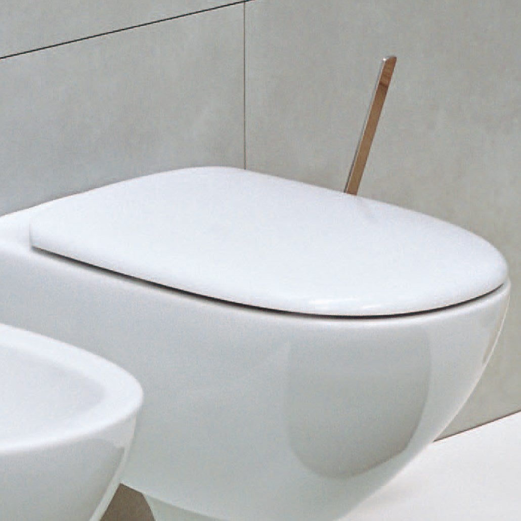 ACB/COLBAM Toilettensitz Weiß Für FLAMINIA Spin – Verchromte Scharniere, Made In Italy