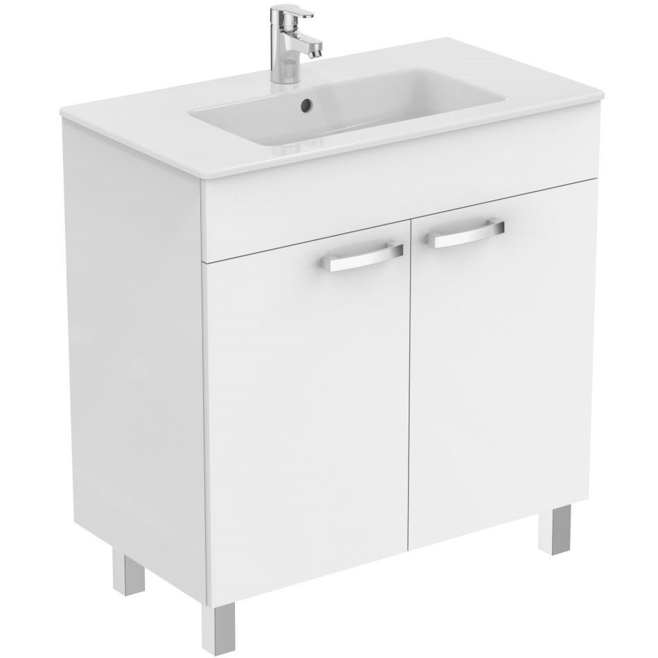 Mobile Bagno A Terra Con Lavabo 80 Cm.Ceramica Dolomite J5273wg Gemma 2 Mobile A Terra Da 80 Cm Con Piedini E Con Lavabo Incluso Bianco Laccato Lucido Prezzi E Offerte Su Tavolla Com