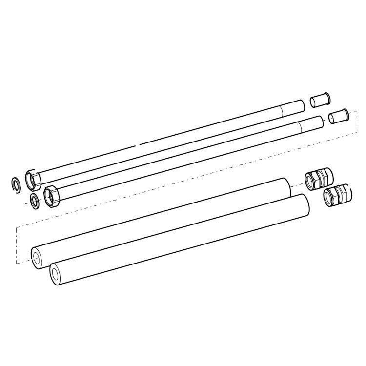 2 Perni Di Allineamento Flangia A Doppio Foro M12 | Alluminio 6061 Per Tubi 0,5-14 Pollici 150 LB