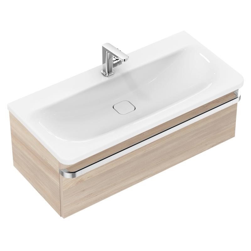 Mobile Sottolavabo Schildmeyer Trient 133073 – 67x35x60,5 Cm, Finitura Quercia Selvatica/bianco Lucido, Con 2 Cassetti E Rotelle