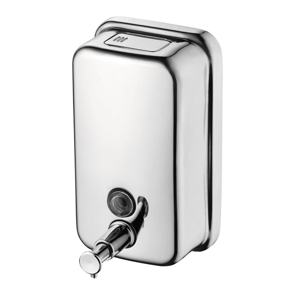 Dispenser Sapone Da Parete QWORK®, Acciaio Inox 304, 200ml, Per Doccia E Bagno, Finitura Cromata Lucida