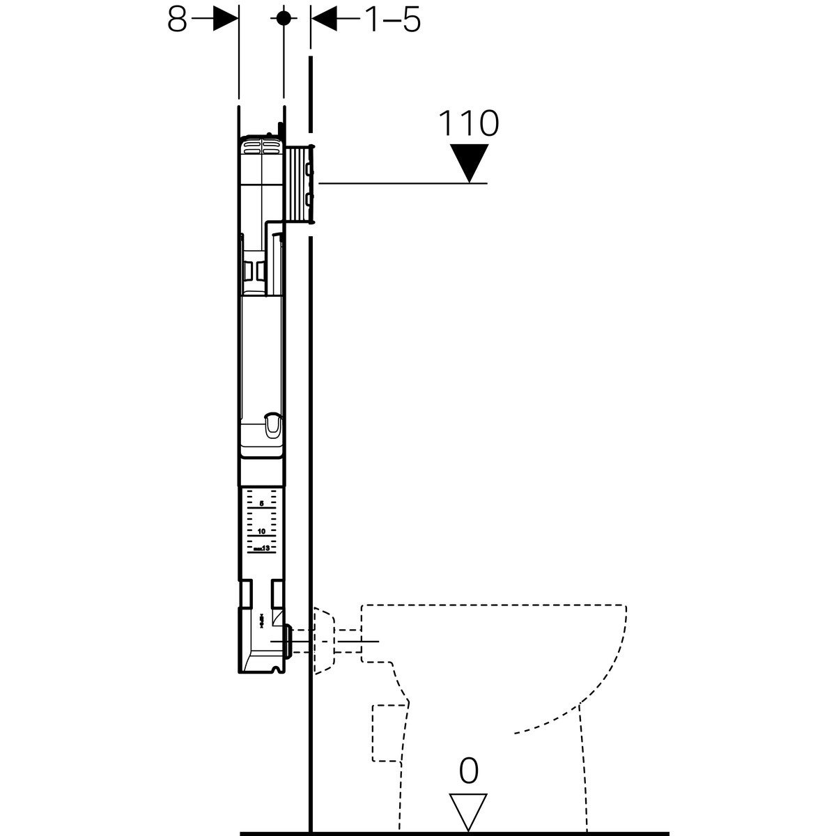 Geberit Kombifix - Bâti-support Pour WC Suspendu, Hauteur De 1 09 M 110 790 00 1