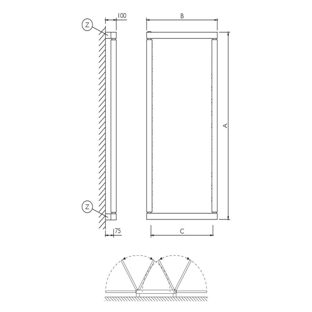 Deltacalor TS150065C TAOSYSTEM collettore H.152 cm, finitura cromo