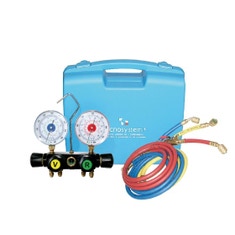 Immagine di Tecnosystemi kit gruppo manometrico 4 vie per gas R32-R410A, fornito in valigetta 11131270