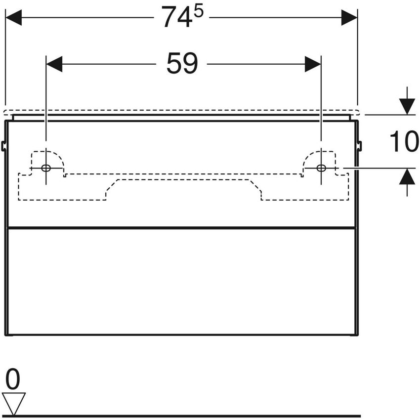 Immagine di Geberit ONE mobile per lavabo L.75 cm con due cassetti, colore bianco finitura lucido 500.381.01.1