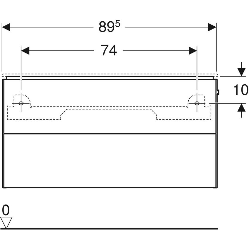 Immagine di Geberit ONE mobile per lavabo L.90 cm, con due cassetti, finiture noce canaletto 500.385.00.1