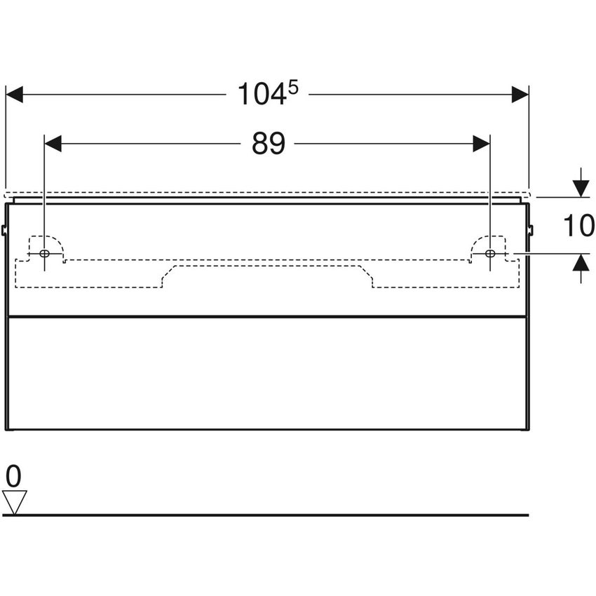 Immagine di Geberit ONE mobile per lavabo L.105 cm, con due cassetti, colore bianco finitura lucido 500.386.01.1