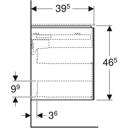 Immagine di Geberit ONE mobile per lavabo L.105 cm, con due cassetti, colore bianco finitura lucido 500.386.01.1
