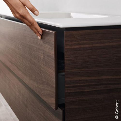 Immagine di Geberit ONE mobile per lavabo L.105 cm, con due cassetti, colore bianco finitura lucido 500.386.01.1