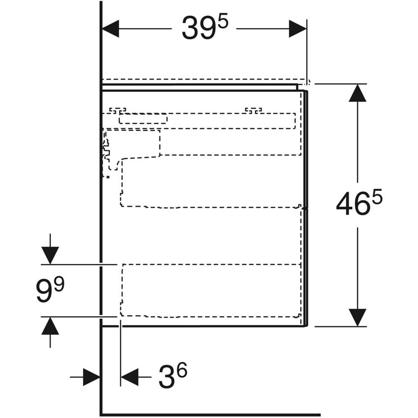 Immagine di Geberit ONE mobile per lavabo L.105 cm, con due cassetti, finiture noce canaletto 500.386.00.1