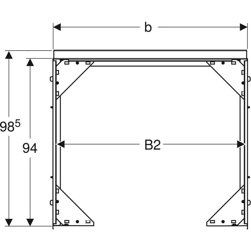 Immagine di Geberit DUOFIX telaio di supporto 120cm per montaggio mobile specchio Geberit ONE 111.054.00.1