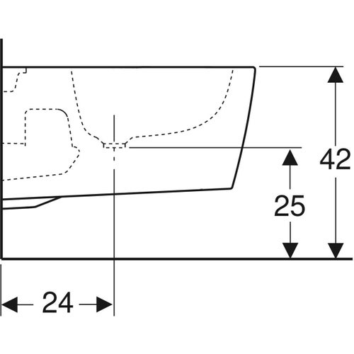 Immagine di Geberit ONE bidet sospeso con foro rubinetteria, fissaggio e troppopieno nascosto, colore bianco finitura lucido 500.690.01.1