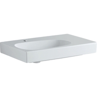 Immagine di Geberit CITTERIO lavabo sospeso asimmetrico L.75 cm, ripiano destro, con foro rubinetteria, senza troppopieno, colore bianco finitura KeraTect 500.545.01.1