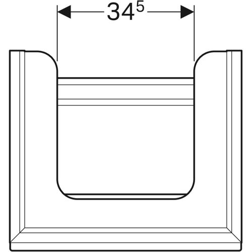 Immagine di Geberit CITTERIO mobile sottolavabo sospeso L.60 cm, con un cassetto, corpo finitura rovere marrone fumè e cassetti colore nero finitura vetro lucido 500.556.JJ.1