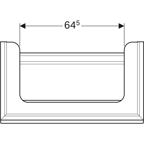Immagine di Geberit CITTERIO mobile sottolavabo sospeso L.90 cm, con un cassetto, corpo finitura rovere marrone fumè e cassetti colore nero finitura vetro lucido 500.559.JJ.1