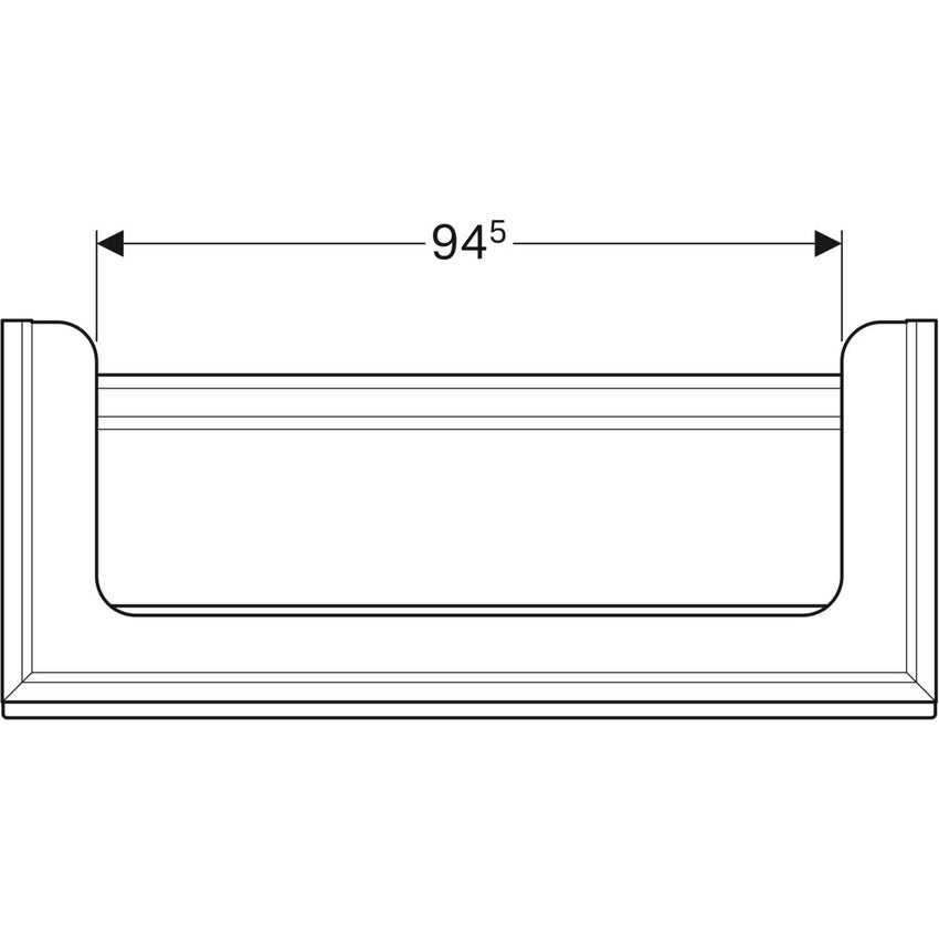 Immagine di Geberit CITTERIO mobile sottolavabo sospeso L.120 cm, con un cassetto, corpo finitura rovere marrone fumè e cassetti colore nero finitura vetro lucido 500.566.JJ.1