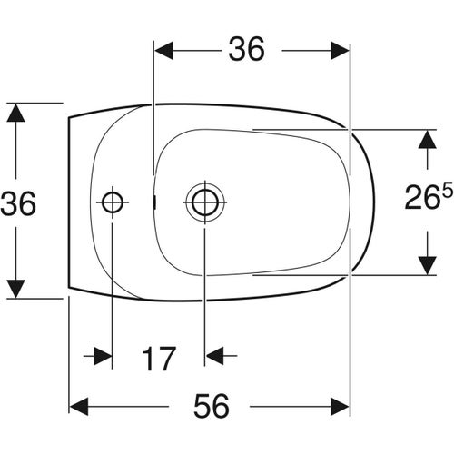 Immagine di Geberit CITTERIO bidet a pavimento per installazione a filo parete, con foro per rubinetteria e troppopieno, colore bianco finitura lucido 500.538.01.1