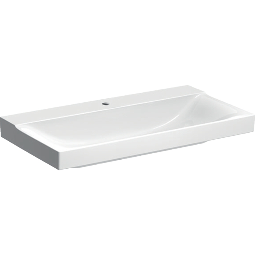 Immagine di Geberit XENO² lavabo L.90 cm, con foro rubinetteria, senza troppopieno, colore bianco finitura KeraTect 500.531.01.1
