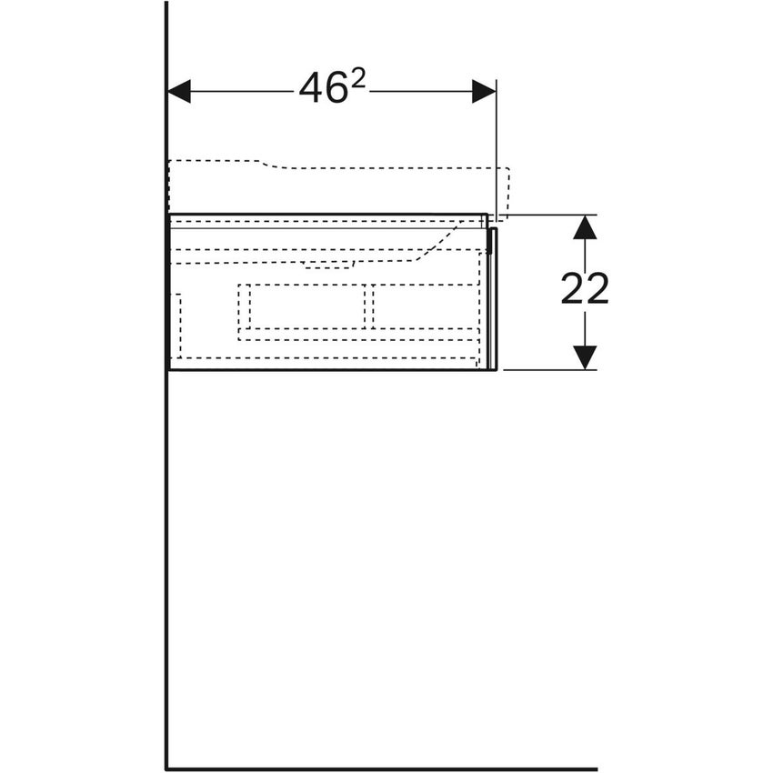 Immagine di Geberit XENO² mobile sottolavabo sospeso L.60 cm, con un cassetto ad apertura a pressione, colore bianco finitura lucido 500.505.01.1