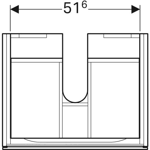 Immagine di Geberit XENO² mobile sottolavabo sospeso L.60 cm, con un cassetto ad apertura a pressione, colore grigio finitura opaco 500.505.00.1