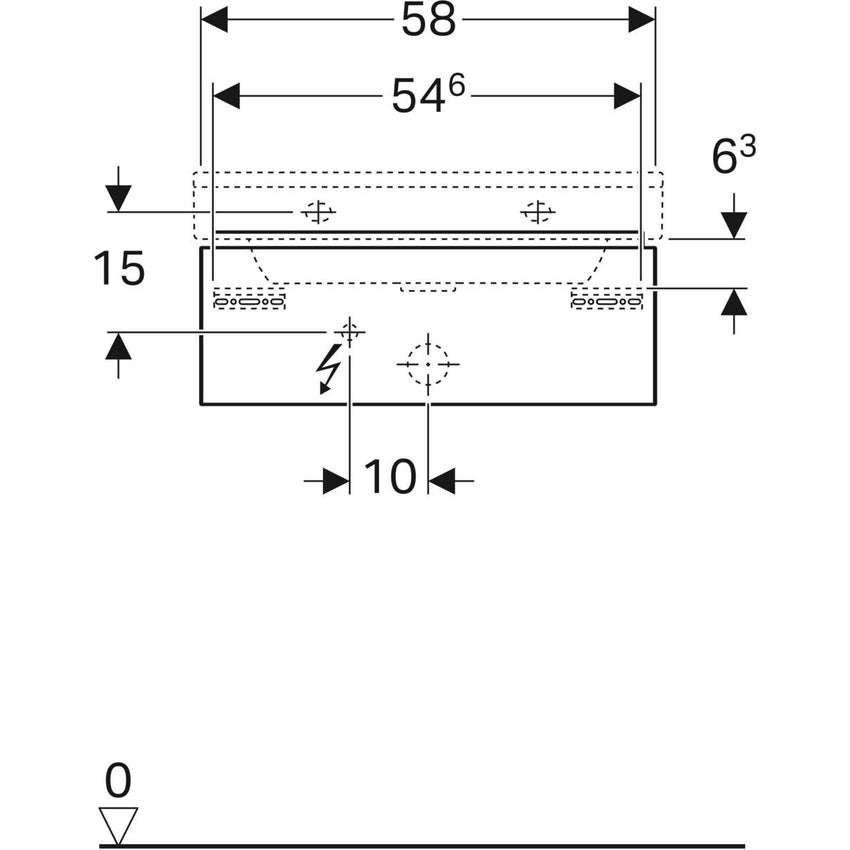 Immagine di Geberit XENO² mobile sottolavabo sospeso L.60 cm, con un cassetto ad apertura a pressione, colore grigio finitura opaco 500.505.00.1