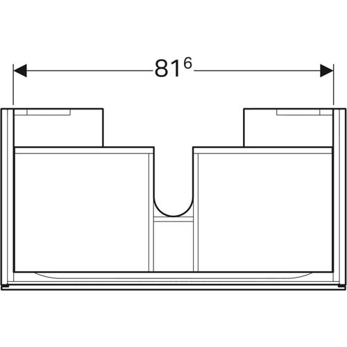 Immagine di Geberit XENO² mobile sottolavabo sospeso L.90 cm, con un cassetto ad apertura a pressione, colore bianco finitura lucido 500.508.01.1